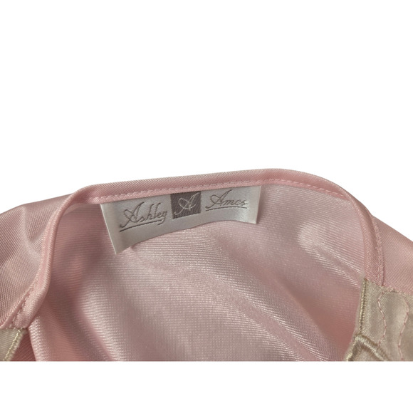 Vintage Peignoir Set Size Medium Pink Nylon Robe Nightgown Ashley Ames - Picture 9 of 10
